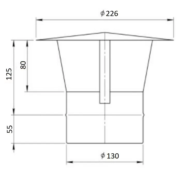 Зонт Ferrum Ф130/226, нержавейка 0.5 мм (fm14.130.1.F) — изображение 2